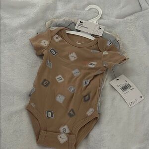 Nike Kids Bodysuit Set - Brown and Gray
